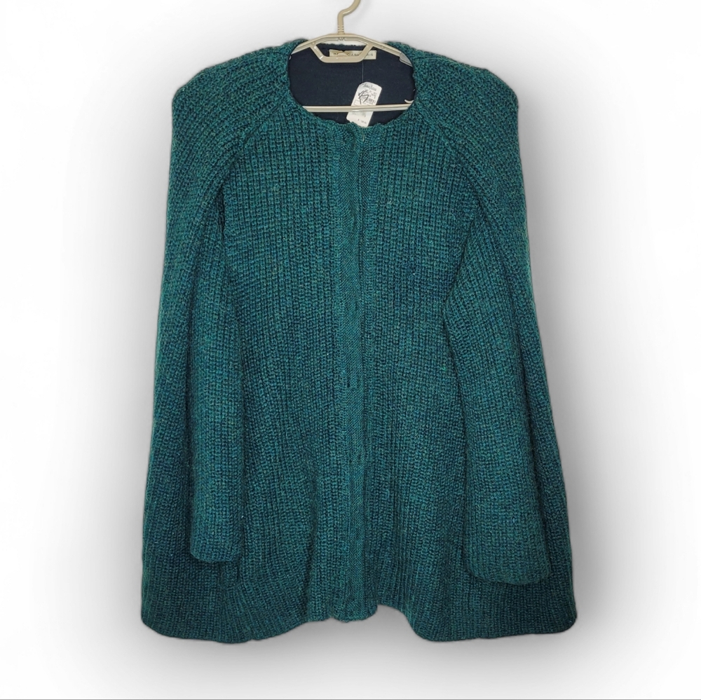 Balenciaga Paris Chunky Cape Style Sweater 40 US 8 Dark Green NEW